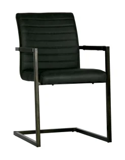 WOOOD Eetkamerstoelen Met Leer Of Kunstleer|Eetkamerstoelen Met Armleuning|Eetkamerstoel Bas Lederlook