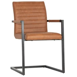 WOOOD Eetkamerstoelen Met Leer Of Kunstleer|Eetkamerstoelen Met Armleuning|Eetkamerstoel Bas Lederlook