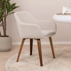 vtwonen Eetkamerstoelen Velvet / Fluweel|Beige Eetkamerstoelen|Eetkamerstoel Base Velvet, kleur Zand