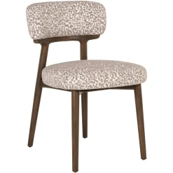 Richmond Interiors Eetkamerstoelen Zonder Armleuning|Eetkamerstoel Basker Geo stof, kleur Naturel