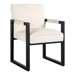 Richmond Interiors Chenille Eetkamerstoelen|Eetkamerstoelen Met Armleuning|Eetkamerstoel Beck Chenille, kleur Wit