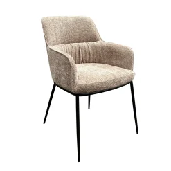 Richmond Interiors Chenille Eetkamerstoelen|Beige Eetkamerstoelen|Eetkamerstoel Bella Chenille