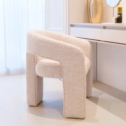 Richmond Interiors Chenille Eetkamerstoelen|Beige Eetkamerstoelen|Eetkamerstoel Belle Chenille