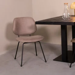 LABEL51 Eetkamerstoelen Zonder Armleuning|Eetkamerstoel Bello Microsuede