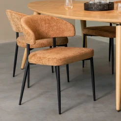 LABEL51 Eetkamerstoelen Met Armleuning|Eetkamerstoel Bliss Elite stof