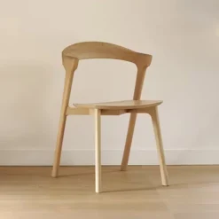 Ethnicraft Eetkamerstoelen Zonder Armleuning|Eetkamerstoel Bok Geolied Eikenhout, kleur Naturel