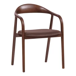 WOOOD Eetkamerstoelen Velvet / Fluweel|Eetkamerstoelen Met Armleuning|Eetkamerstoel Bran Velvet en beukenhout, kleur Bruin