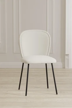 Nohr Eetkamerstoelen Velvet / Fluweel|Beige Eetkamerstoelen|Eetkamerstoel Brannigan Velvet, kleur Crème Cru00e8me