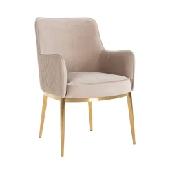 Richmond Interiors Eetkamerstoelen Velvet / Fluweel|Eetkamerstoelen Met Armleuning|Eetkamerstoel Breeze Velvet Khaki
