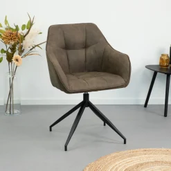 Bendt Eetkamerstoelen Met Armleuning|Eetkamerstoel Brenda, Draaibaar, kleur Olijfgroen