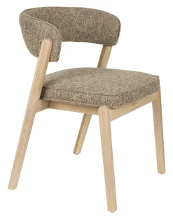 Zuiver Eetkamerstoelen Zonder Armleuning|Eetkamerstoel Bright Eikenhout en stof, kleur Bruin