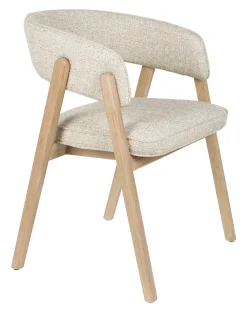 Zuiver Eetkamerstoelen Zonder Armleuning|Eetkamerstoelen Met Armleuning|Eetkamerstoel Bright Met armleuning, Eikenhout en stof