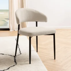 Bendt Beige Eetkamerstoelen|Eetkamerstoelen Zonder Armleuning|Eetkamerstoel Britney
