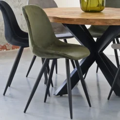LABEL51 Eetkamerstoelen Velvet / Fluweel|Beige Eetkamerstoelen|Eetkamerstoel Capri Velvet