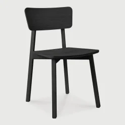 Ethnicraft Eetkamerstoelen Zonder Armleuning|Eetkamerstoel Casale Gevernist Eikenhout