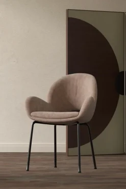 Nohr Eetkamerstoelen Velvet / Fluweel|Eetkamerstoelen Met Armleuning|Eetkamerstoel Chelci Velvet, kleur Bruin