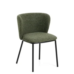 Kave Home Chenille Eetkamerstoelen|Eetkamerstoelen Zonder Armleuning|Eetkamerstoel Ciselia Grof Chenille