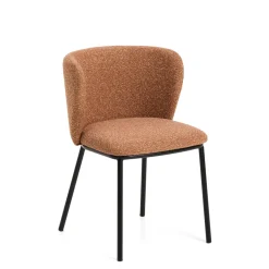 Kave Home Chenille Eetkamerstoelen|Eetkamerstoelen Zonder Armleuning|Eetkamerstoel Ciselia Grof Chenille