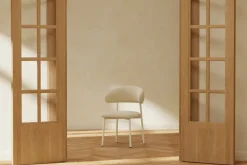 Nohr Beige Eetkamerstoelen|Eetkamerstoelen Bouclé / Teddy|Eetkamerstoel Clarinda Bouclé, kleur Beige