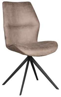 LABEL51 Eetkamerstoelen Zonder Armleuning|Eetkamerstoel Comfy Micro suede, kleur Taupe