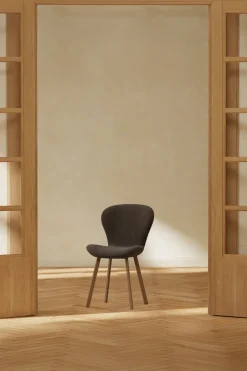 Nohr Eetkamerstoelen Zonder Armleuning|Eetkamerstoel Corion Linnenlook, kleur Bruin