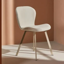 Nohr Beige Eetkamerstoelen|Eetkamerstoelen Zonder Armleuning|Eetkamerstoel Corion Linnenlook, kleur Beige