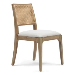 Rivièra Maison Eetkamerstoelen Zonder Armleuning|Eetkamerstoel Corviglia Iepenhout en webbing, kleur Fabulous Flax