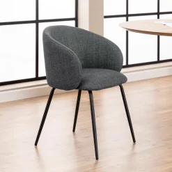 Bendt Beige Eetkamerstoelen|Eetkamerstoelen Met Armleuning|Eetkamerstoel Cristi Structuurstof