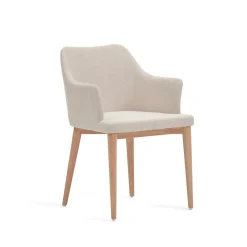 Kave Home Chenille Eetkamerstoelen|Beige Eetkamerstoelen|Eetkamerstoel Croft Chenille Beige