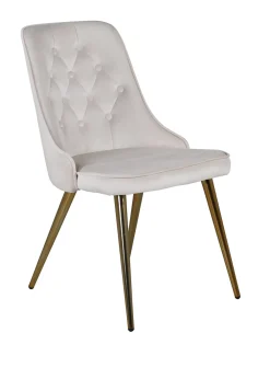 Nohr Eetkamerstoelen Velvet / Fluweel|Beige Eetkamerstoelen|Eetkamerstoel Damar Velvet, Messing onderstel