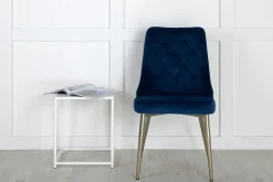 Nohr Eetkamerstoelen Velvet / Fluweel|Beige Eetkamerstoelen|Eetkamerstoel Damar Velvet, Messing onderstel