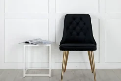 Nohr Eetkamerstoelen Velvet / Fluweel|Beige Eetkamerstoelen|Eetkamerstoel Damar Velvet, Messing onderstel