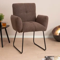 Tower Living Eetkamerstoelen Bouclé / Teddy|Eetkamerstoelen Met Armleuning|Eetkamerstoel Dante Teddy