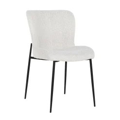 Richmond Interiors Eetkamerstoelen Bouclé / Teddy|Eetkamerstoelen Zonder Armleuning|Eetkamerstoel Darby Bouclé, kleur Wit