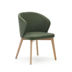 Kave Home Beige Eetkamerstoelen|Eetkamerstoelen Met Armleuning|Eetkamerstoel Darice Naturel onderstel