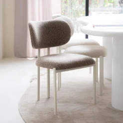 By-Boo Beige Eetkamerstoelen|Eetkamerstoelen Bouclé / Teddy|Eetkamerstoel Daybreak Bouclé