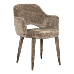 Richmond Interiors Chenille Eetkamerstoelen|Eetkamerstoelen Met Armleuning|Eetkamerstoel Donnatella Chenille, kleur Stone