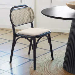 Kave Home Eetkamerstoelen Zonder Armleuning|Eetkamerstoel Doriane Eikenhout en Rotan