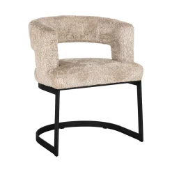 Richmond Interiors Chenille Eetkamerstoelen|Beige Eetkamerstoelen|Eetkamerstoel Ellis Chenille, kleur Beige