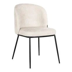 Richmond Interiors Chenille Eetkamerstoelen|Beige Eetkamerstoelen|Eetkamerstoel Elvi Chenille, kleur Beige