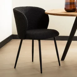 Light & Living Beige Eetkamerstoelen|Eetkamerstoelen Bouclé / Teddy|Eetkamerstoel Elyna Bouclé