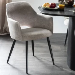 Eleonora Beige Eetkamerstoelen|Eetkamerstoelen Met Armleuning|Eetkamerstoel Esmee Met armleuning