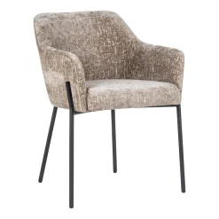 Richmond Interiors Chenille Eetkamerstoelen|Beige Eetkamerstoelen|Eetkamerstoel Fay Chenille