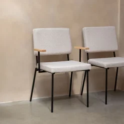 Zuiver Beige Eetkamerstoelen|Eetkamerstoelen Met Armleuning|Eetkamerstoel Fellow Met armleuning, kleur Off White