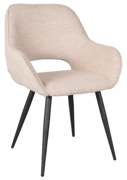 LABEL51 Eetkamerstoelen Bouclé / Teddy|Eetkamerstoelen Met Armleuning|Eetkamerstoel Fer Bouclé