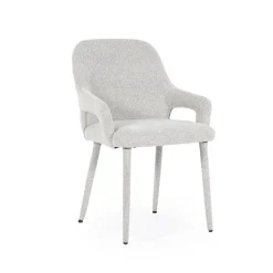 By-Boo Eetkamerstoelen Bouclé / Teddy|Eetkamerstoelen Met Armleuning|Eetkamerstoel Fika Bouclé