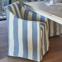 Rivièra Maison Eetkamerstoelen Met Armleuning|Eetkamerstoel Firenze kleur French Blue Stripe