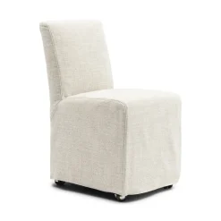 Rivièra Maison Eetkamerstoelen Zonder Armleuning|Eetkamerstoel Firenze Op wielen, Rich Tweed, kleur Antique White