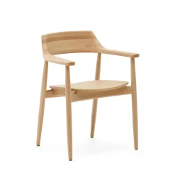 Kave Home Eetkamerstoelen Met Armleuning|Eetkamerstoel Fondes Eikenhout