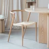 ZILT Beige Eetkamerstoelen|Eetkamerstoelen Zonder Armleuning|Eetkamerstoel Fraidy Houtlook en rotan